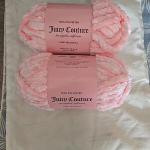 Juicy Couture Soft Glow Pink Luxe Velour XL Yarn 2 Skeins